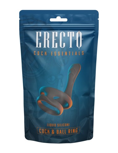 Cock & Ball Ring liquid silicone avec écarteur de périnée - Erecto